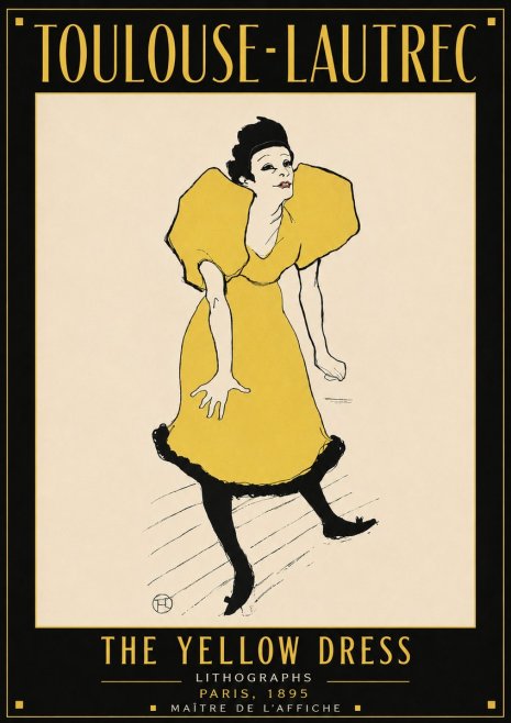 Toulouse-Lautrec The Yellow Dress No4 - Plakát