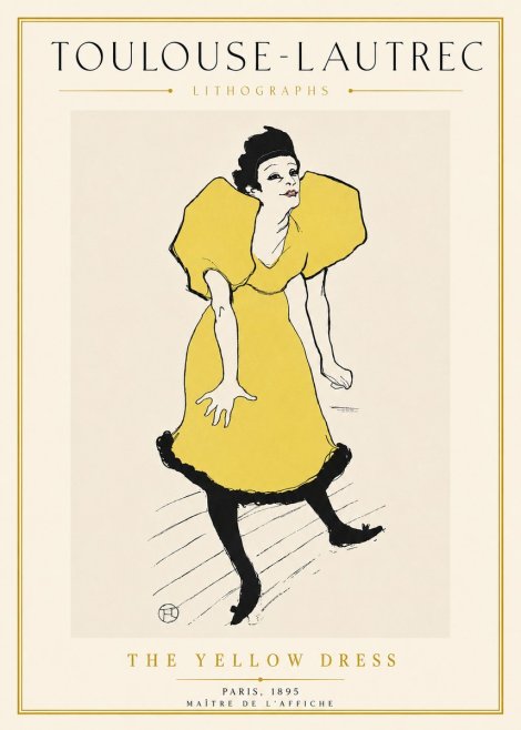 Toulouse-Lautrec The Yellow Dress No5 - Plakát