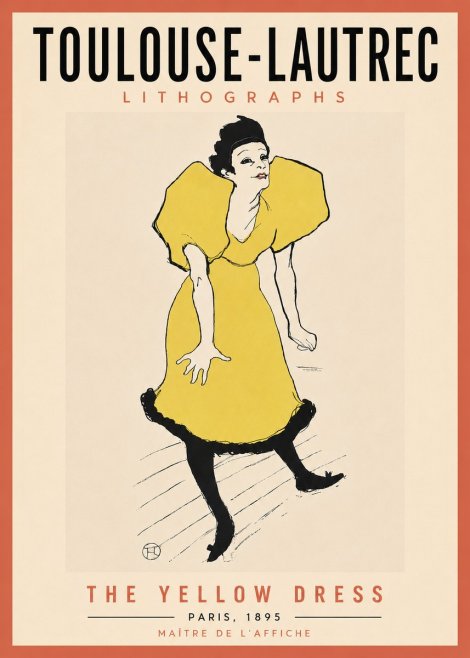 Toulouse-Lautrec The Yellow Dress No6 - Plakát