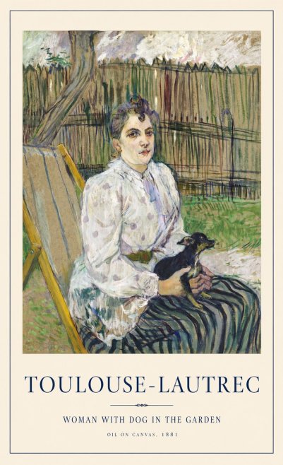 Toulouse-Lautrec Woman with Dog in the Garden No1 - Plakát