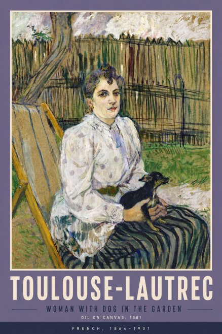 Toulouse-Lautrec Woman with Dog in the Garden No5 - Plakát