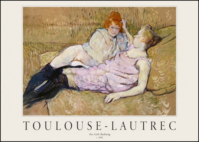 Toulouse-Lautrec Two Girls Reclining No1 - Plakát