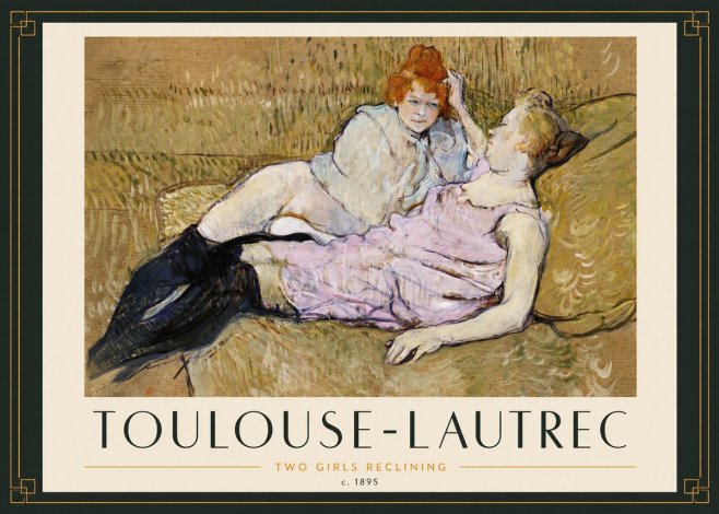Toulouse-Lautrec Two Girls Reclining No3 - Plakát