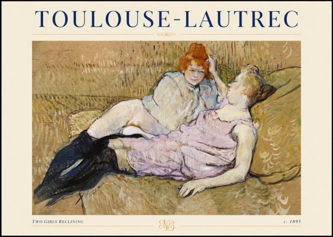 Toulouse-Lautrec Two Girls Reclining No4 - Plakát