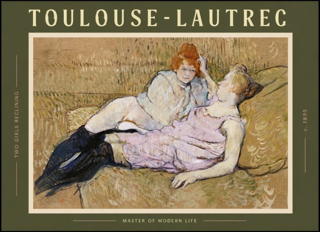 Toulouse-Lautrec Two Girls Reclining No6 - Plakát