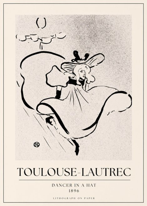 Toulouse-Lautrec Dancer in a Hat No1 - Plakát