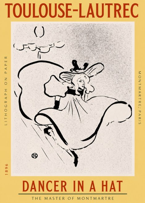 Toulouse-Lautrec Dancer in a Hat No2 - Plakát