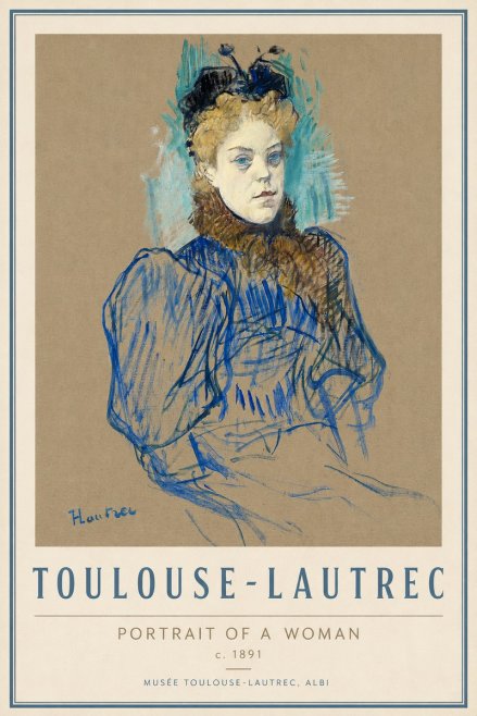 Toulouse-Lautrec Portrait of a Woman II No3 - Plakát