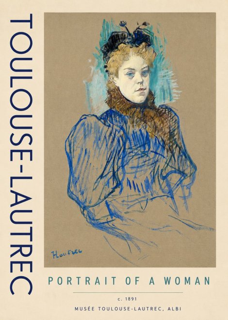 Toulouse-Lautrec Portrait of a Woman II No4 - Plakát
