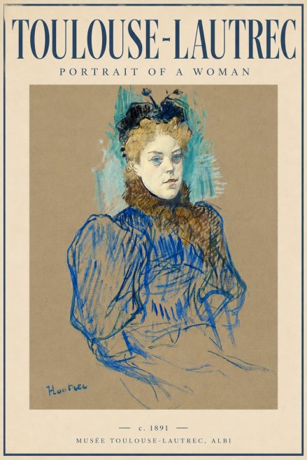 Toulouse-Lautrec Portrait of a Woman II No6 - Plakát
