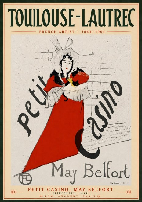 Toulouse-Lautrec Petit Casino, May Belfort No4 - Plakát