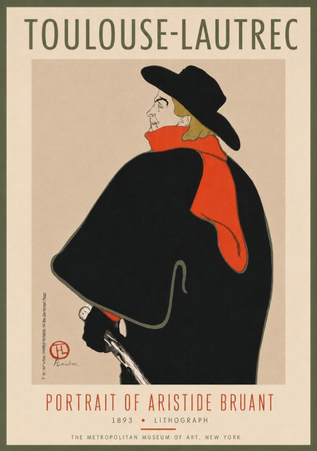 Toulouse-Lautrec Portrait of Aristide Bruant No4 - Plakát