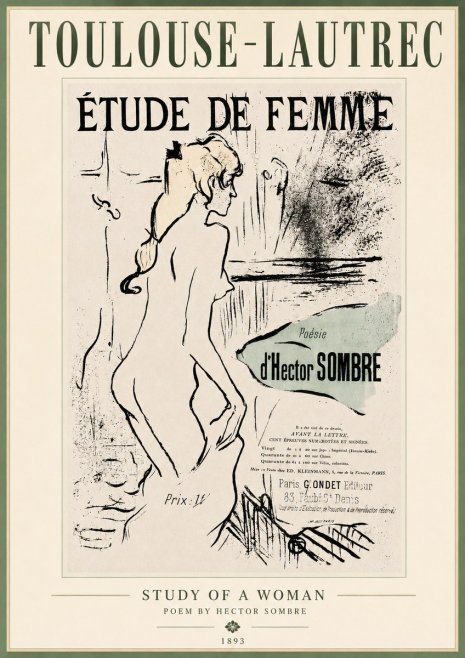 Toulouse-Lautrec Étude De Femme No3 - Plakát