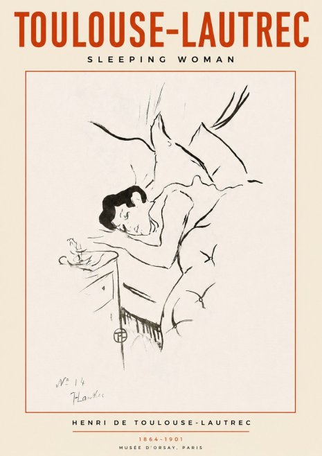 Toulouse-Lautrec Sleeping Woman No3 - Plakát