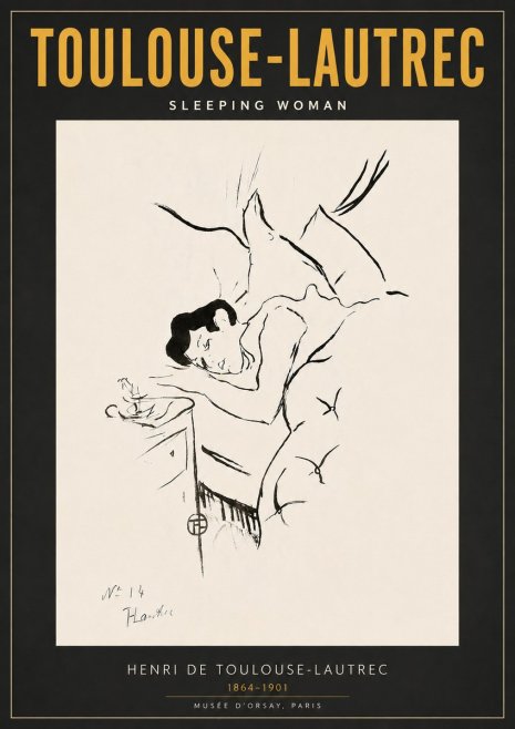 Toulouse-Lautrec Sleeping Woman No6 - Plakát