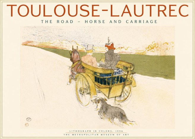 Toulouse-Lautrec The Road - Horse and Carriage No2 - Plakát