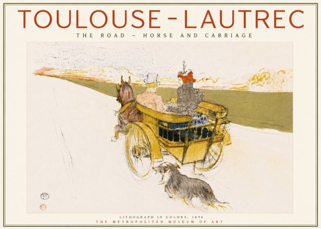 Toulouse-Lautrec The Road - Horse and Carriage No6 - Plakát