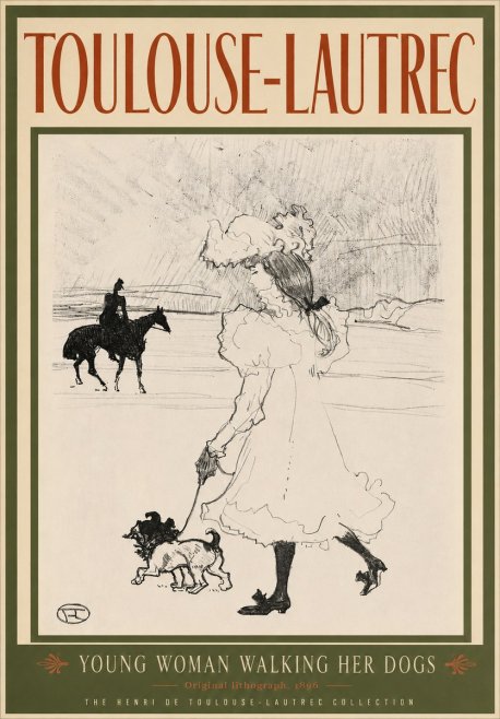 Toulouse-Lautrec Young Woman Walking Her Dogs No3 - Plakát