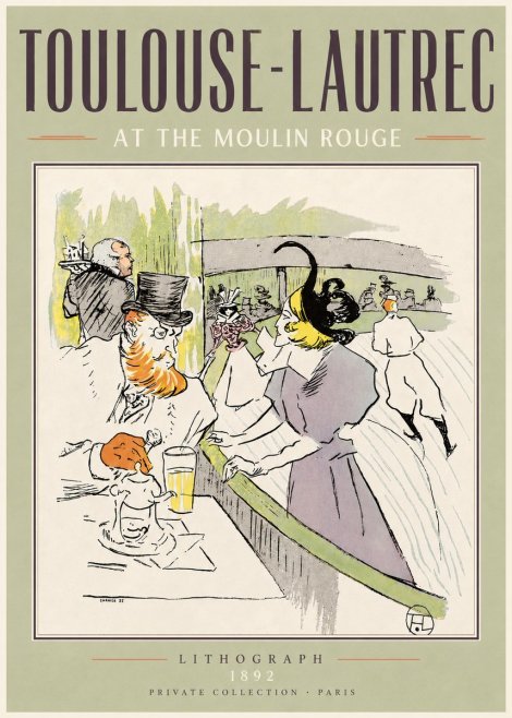 Toulouse-Lautrec At the Moulin Rouge XV No4 - Plakát