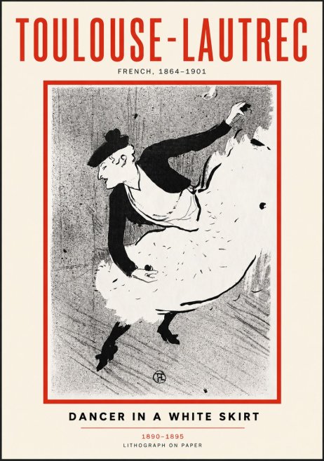 Toulouse-Lautrec Dancer in a White Skirt No3 - Plakát