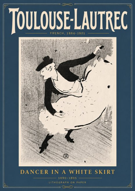 Toulouse-Lautrec Dancer in a White Skirt No4 - Plakát