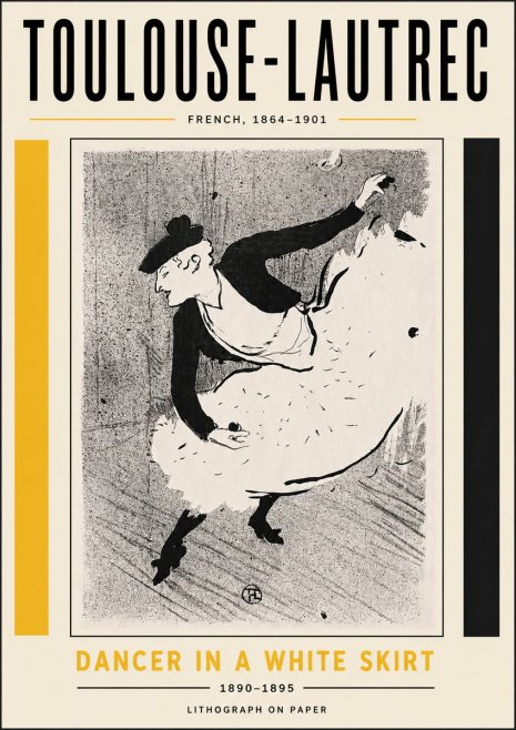 Toulouse-Lautrec Dancer in a White Skirt No5 - Plakát