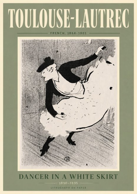 Toulouse-Lautrec Dancer in a White Skirt No6 - Plakát