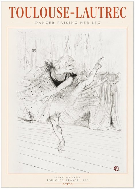 Toulouse-Lautrec Dancer Raising Her Leg No1 - Plakát
