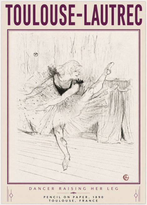 Toulouse-Lautrec Dancer Raising Her Leg No4 - Plakát