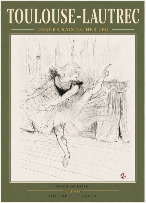 Toulouse-Lautrec Dancer Raising Her Leg No5 - Plakát