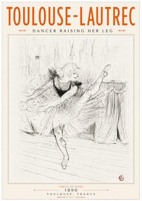 Toulouse-Lautrec Dancer Raising Her Leg No6 - Plakát