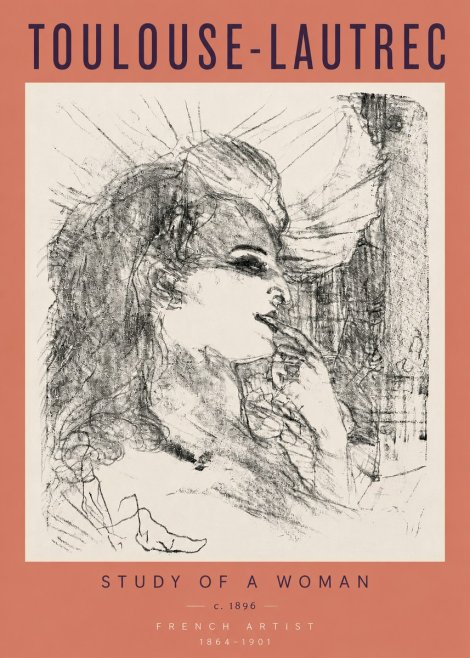 Toulouse-Lautrec Study of a Woman I No4 - Plakát