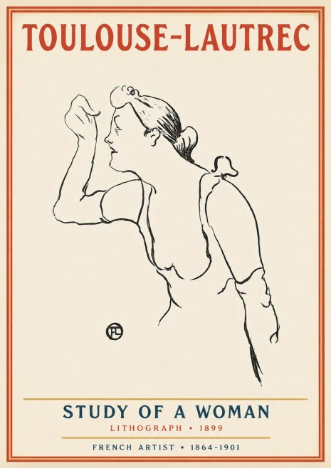 Toulouse-Lautrec Study of a Woman II No3 - Plakát