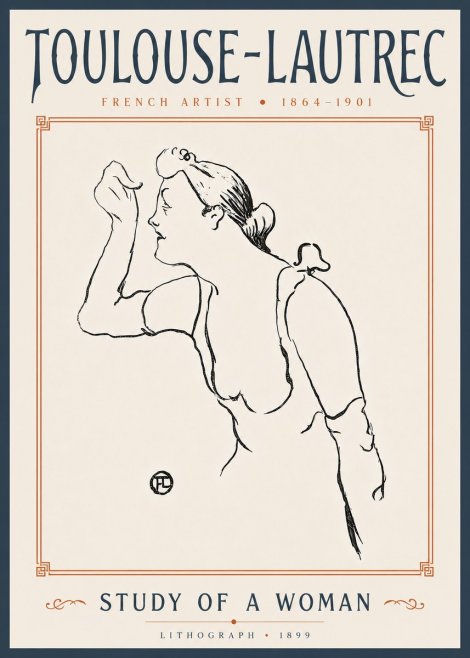 Toulouse-Lautrec Study of a Woman II No6 - Plakát