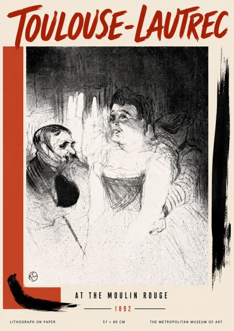 Toulouse-Lautrec At the Moulin Rouge XVII No6 - Plakát