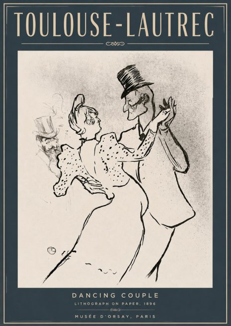 Toulouse-Lautrec Dancing Couple No4 - Plakát