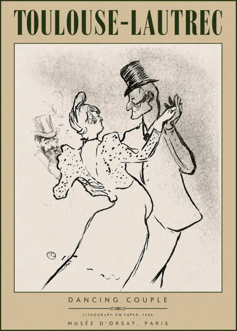 Toulouse-Lautrec Dancing Couple No6 - Plakát