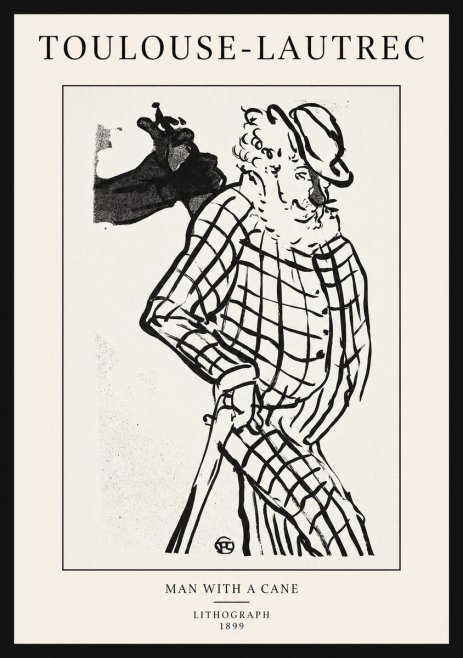 Toulouse-Lautrec Man with a Cane No1 - Plakát