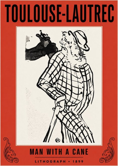 Toulouse-Lautrec Man with a Cane No2 - Plakát