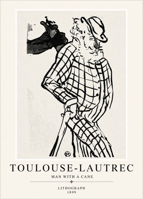 Toulouse-Lautrec Man with a Cane No4 - Plakát