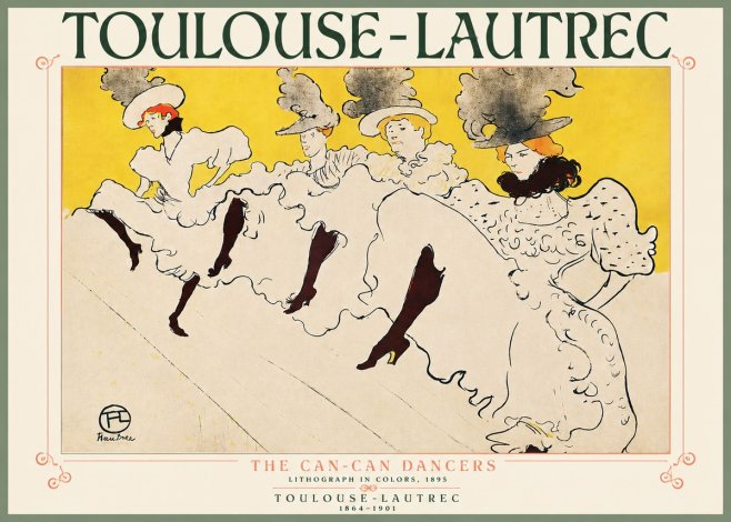 Toulouse-Lautrec The Can-can Dancers No5 - Plakát