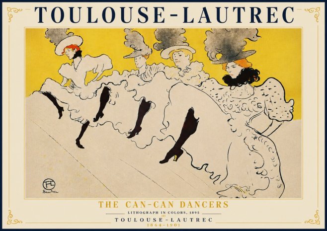 Toulouse-Lautrec The Can-can Dancers No6 - Plakát