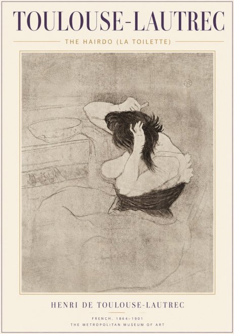 Toulouse-Lautrec The Hairdo (La Toilette) No4 - Plakát