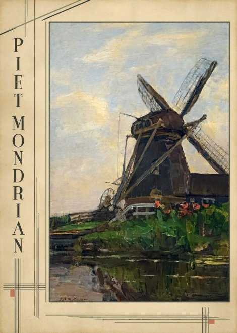 Piet Mondrian Windmill by the Water I No2 - Plakát