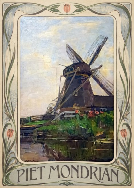 Piet Mondrian Windmill by the Water I No3 - Plakát