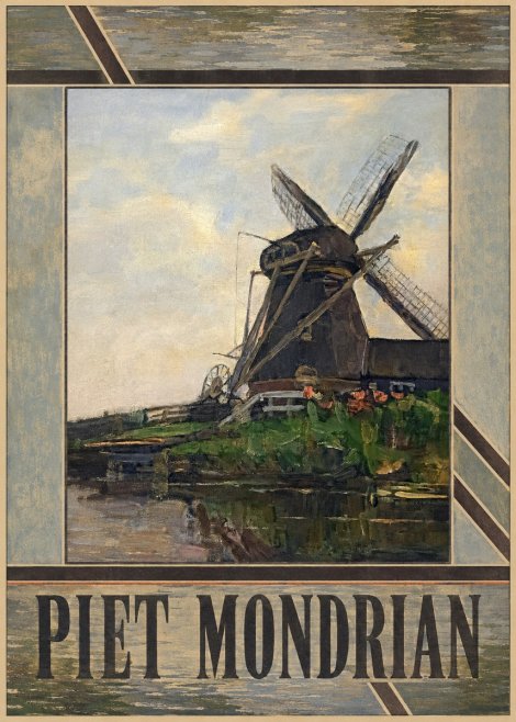 Piet Mondrian Windmill by the Water I No5 - Plakát