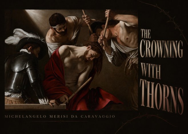 Michelangelo Merisi da Caravaggio The Crowning with Thorns I No5 - Plakát