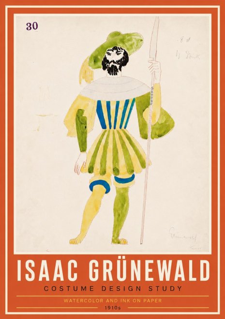 Isaac Grünewald Study for Costume Design No4 - Plakát