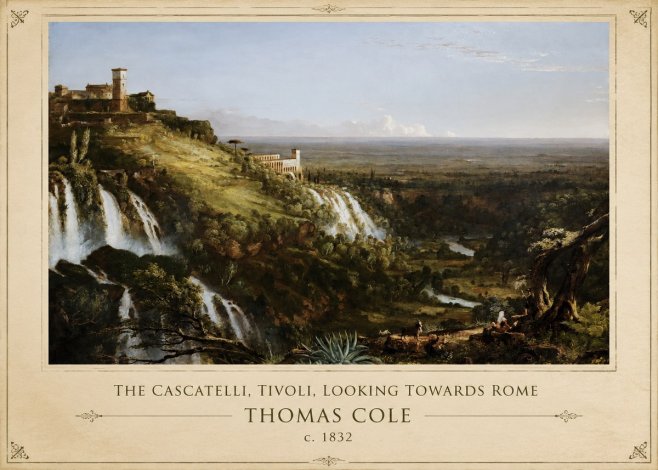Thomas Cole The Cascatelli, Tivoli, Looking Towards Rome No1 - Plakát
