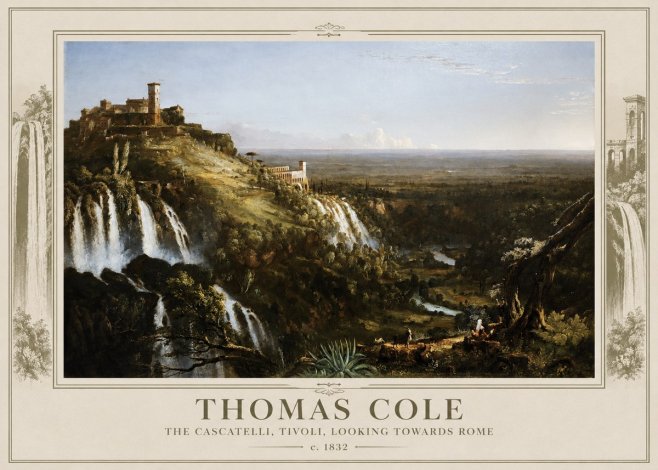 Thomas Cole The Cascatelli, Tivoli, Looking Towards Rome No3 - Plakát